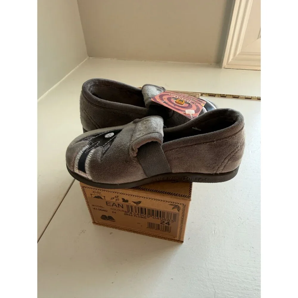 NWB Cienta Baby Shoes Slip On Grey Space Theme Size EU 24 US 7.5 [jb]